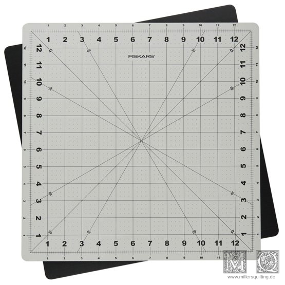 Rotating Cutting Mat 14x14-inch from Fiskars - Amish hand-quilting wi
