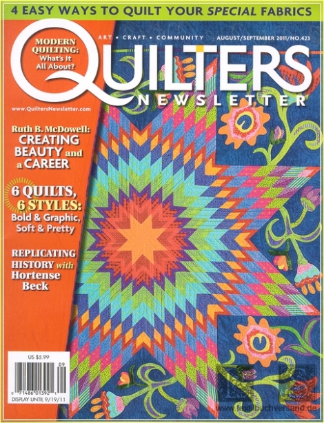 Quilters Newsletter Magazine Ausgabe 423
