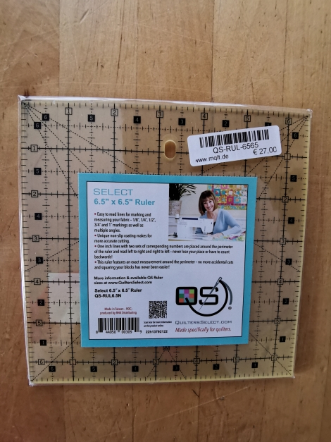 Quilters Select Non-Slip Ruler 6.5 x 6.5 inch